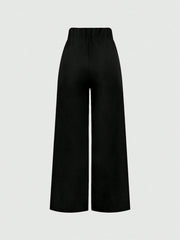 Metal Clasp Loose Straight Pants SH 391468