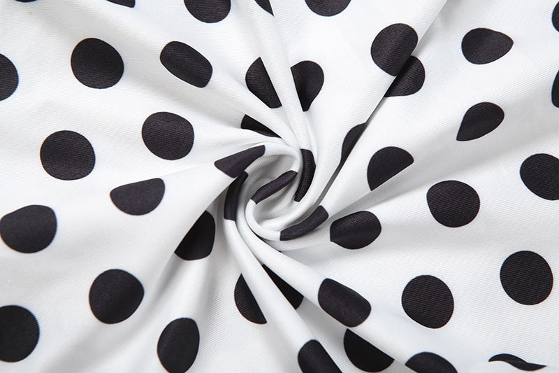 Polka Dots Print Backless Romper XEF K6Q08488A