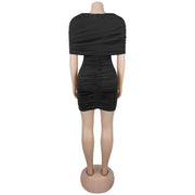 One Shoulder Ruched Mini Dress BY 7748