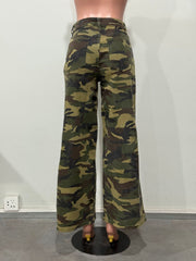 Camouflage Print Loose Jeans OD 8782