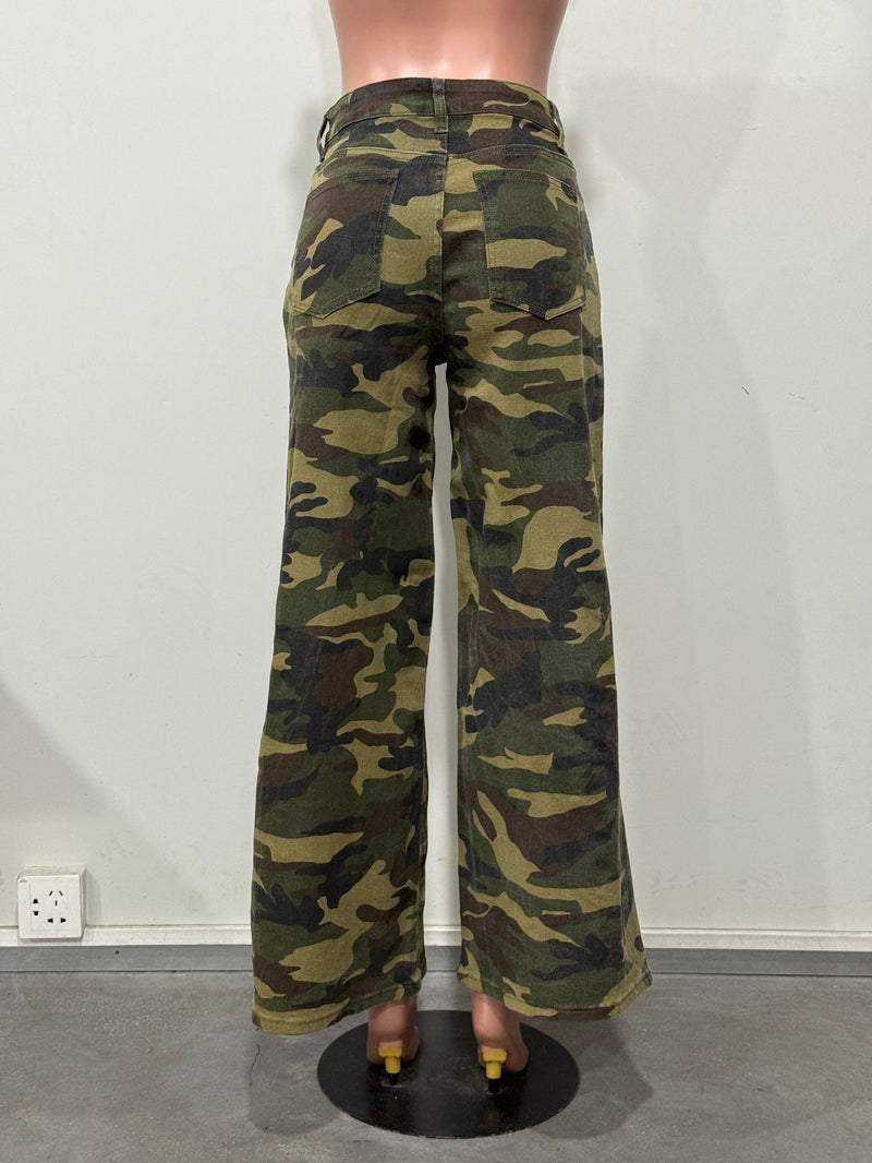 Camouflage Print Loose Jeans OD 8782