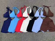 Sexy Halterneck Hollow Out Romper GQSA VC12