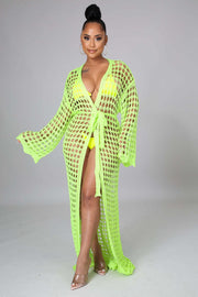 Sexy Hollow Out Long Sleevel Beach Cloak Coat OSM 4366