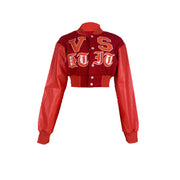 Fashion Letter Print Loose Short Baseball Jacket MDF 5348