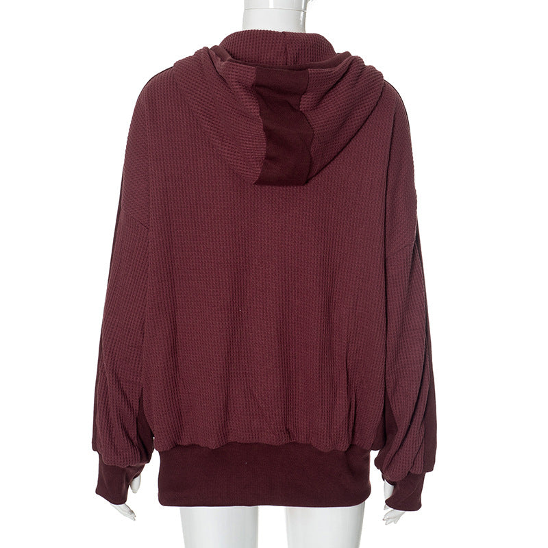 Solid Color Long Sleeve Hooded Coat GSZM ZTP1387