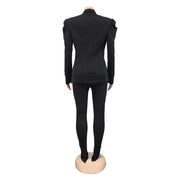 Solid Puff Sleeve Long Sleeve Blazer Coat BY 5932
