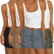 Casual Solid Color Pleated Skirts ASL 6688