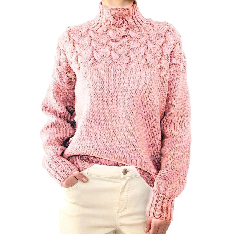 Solid Color High Collar Sweater GBLH 9856