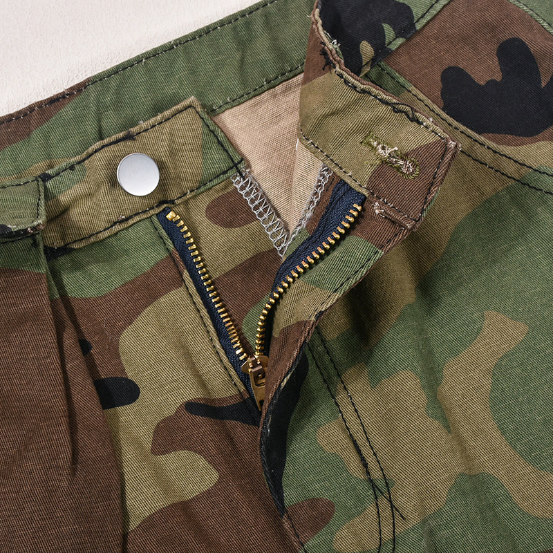 Camouflage Print Washed Mini Skirt GNZD 9236DD