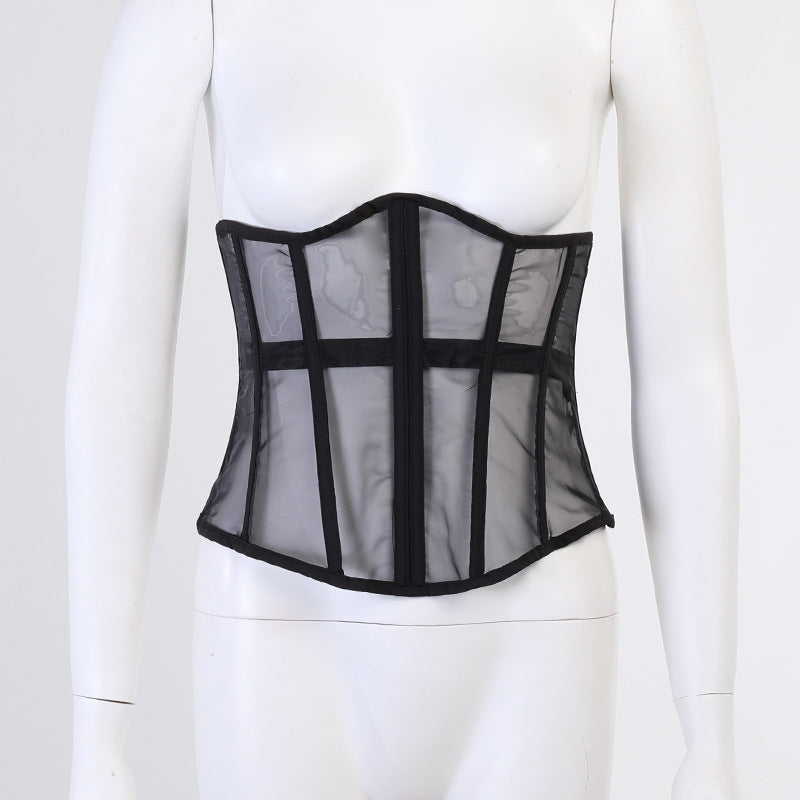 Mesh Wrap Chest Tank Tops FL 22513P
