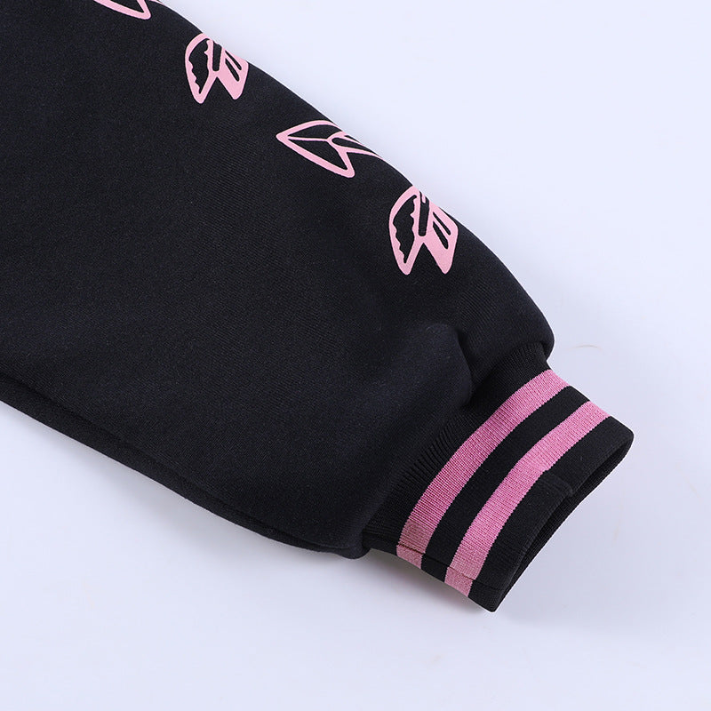 Fashion Letter Embroider Print Patchwork Baseball Jacket FL 23524