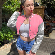 Fashion Embroidery Splicing Slim Baseball Jacket IV 8431