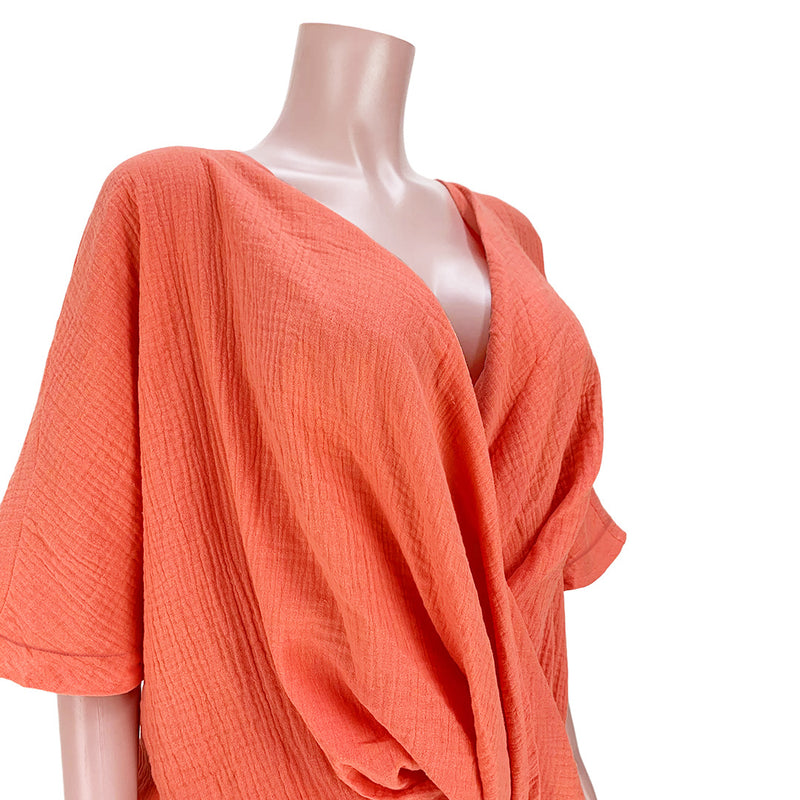 Solid V Neck Loose Blouse Top ASL 6576