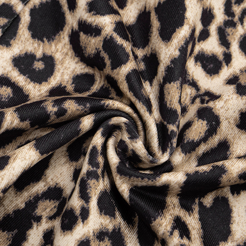 Leopard Print Backless Romper GDSF D26RP008