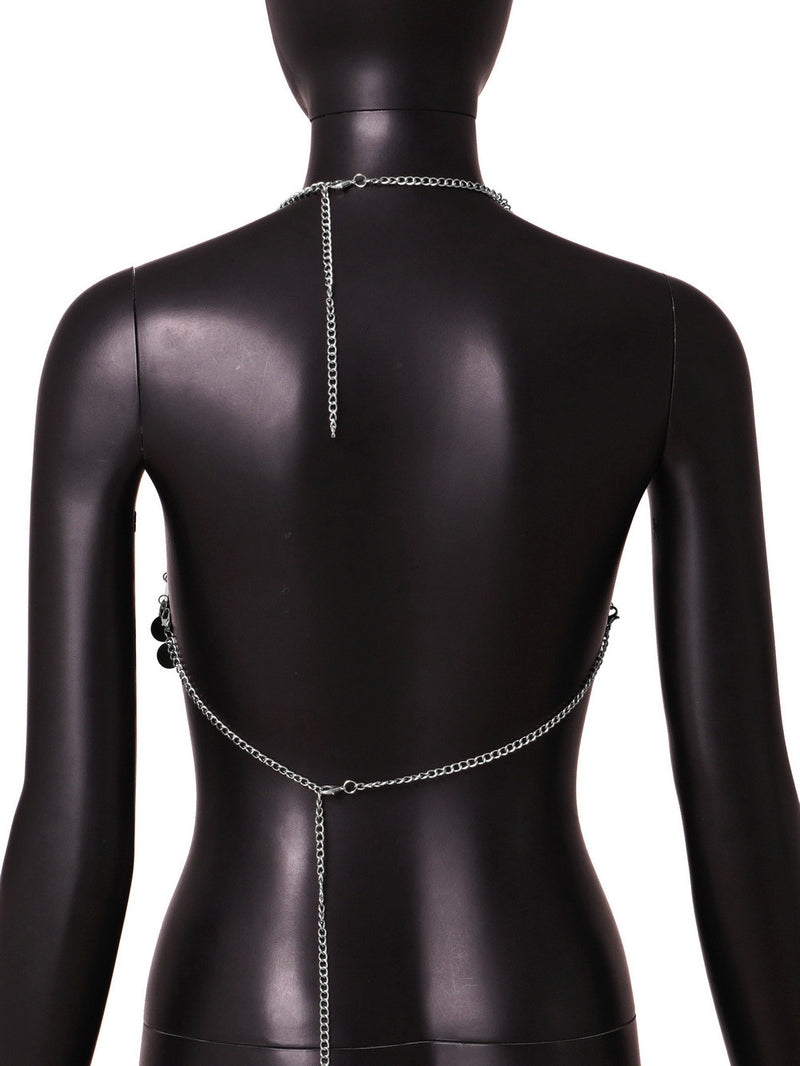 Metal Sequins Backless Chain Tank Top GZYY 20470