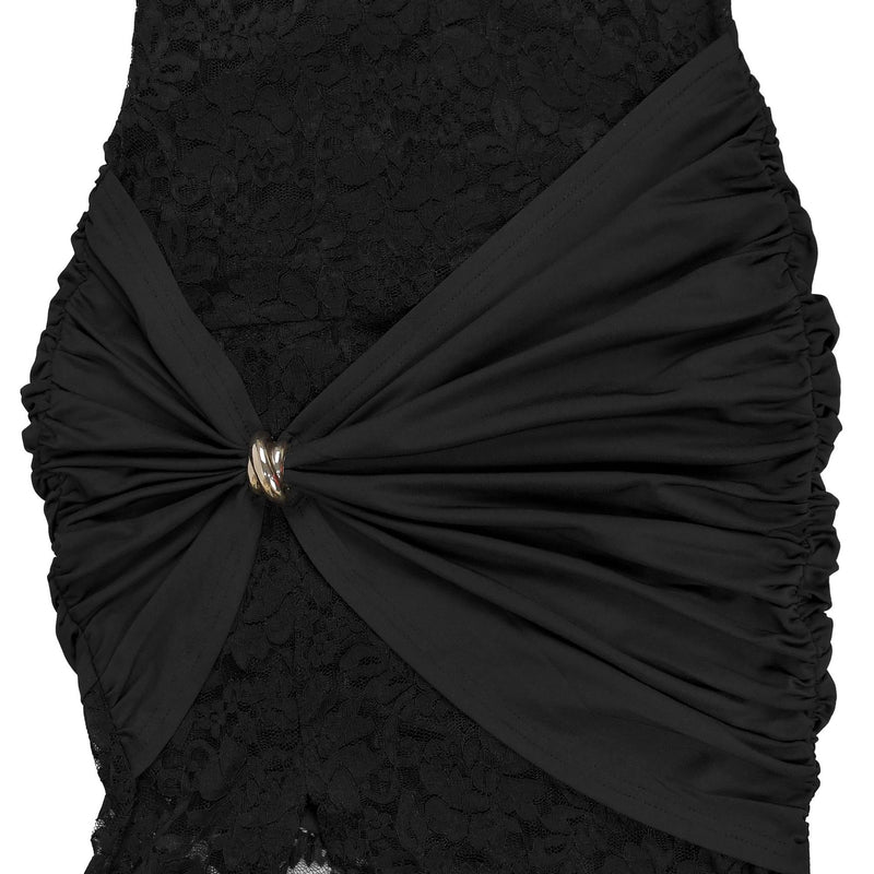 Lace Hollow Out Split Maxi Dress BY 7641