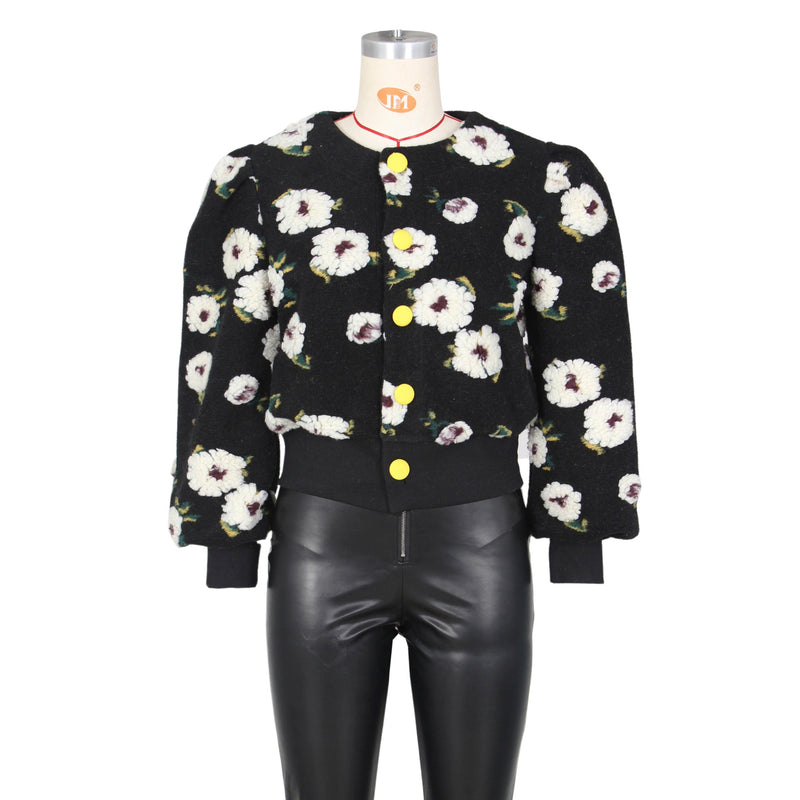 Floral Single breasted Short Coat ZSD 0562