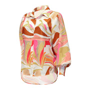 Printed Single Breasted Lantern Long Sleeve Shirt GOSD 10110