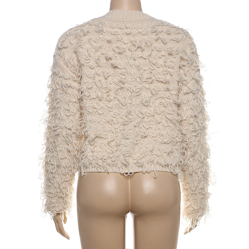Knitted Tassel Woolen Jacket GZJQ W24L54752