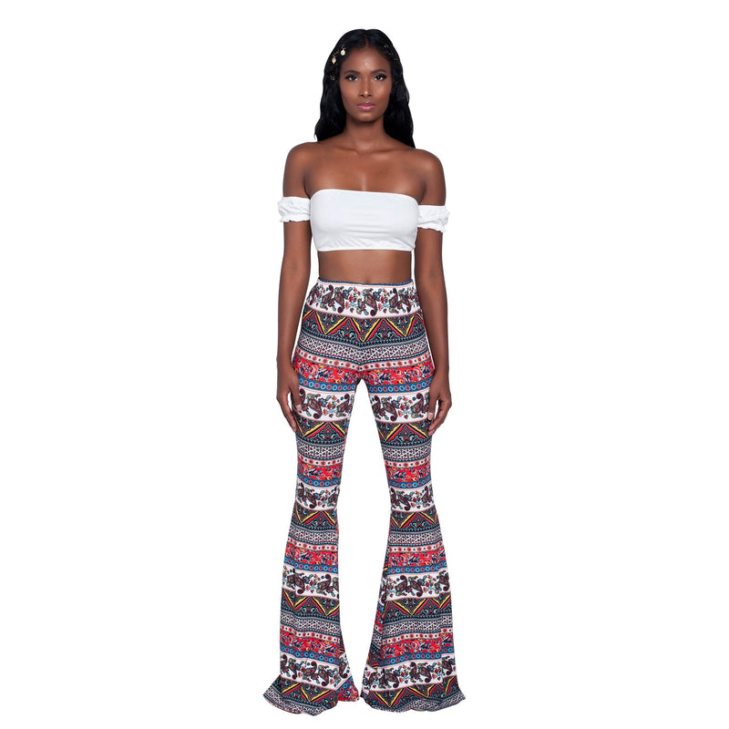 Print Casual Flare Pants GXYF 2192