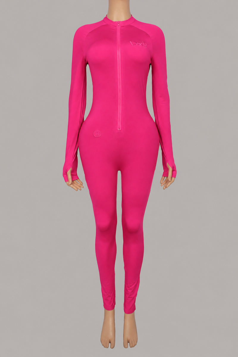 Long Sleeve Zipper Sport Jumpsuit YWXS K26L3020