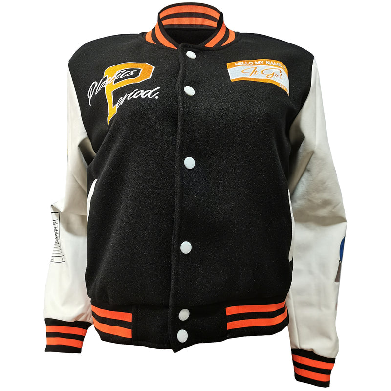 Thickened Embroidered Color Block Baseball Jacket CM 001