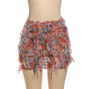 Stripe Tassel Slim Mini Skirts GZJQ K24J49458