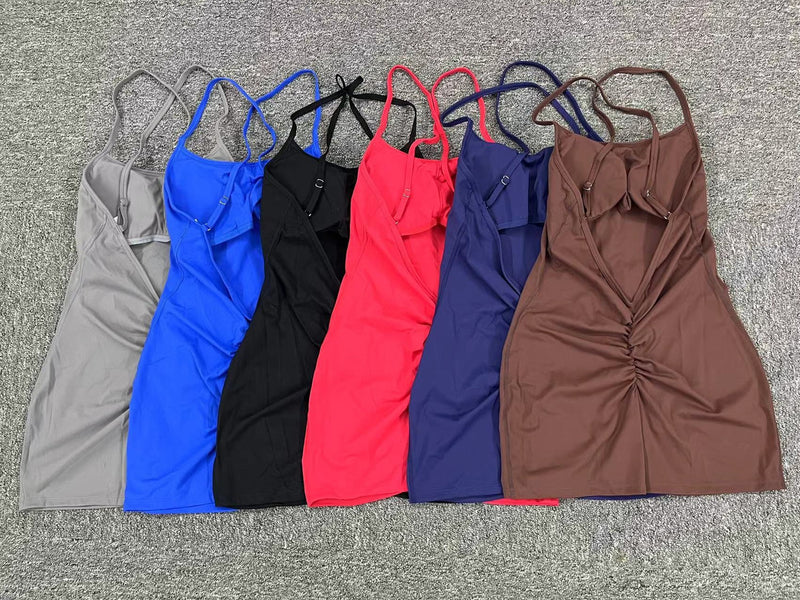 Solid Coloar Backless Yoga Sport Romper GQSA 43014
