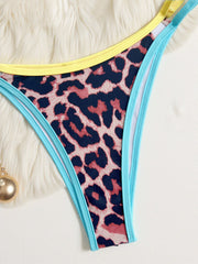 Leopard Color Block Bikinis 2 Piece Swimsuit CASF 6766