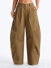 Solid Color Wide Leg Pants SH 391660