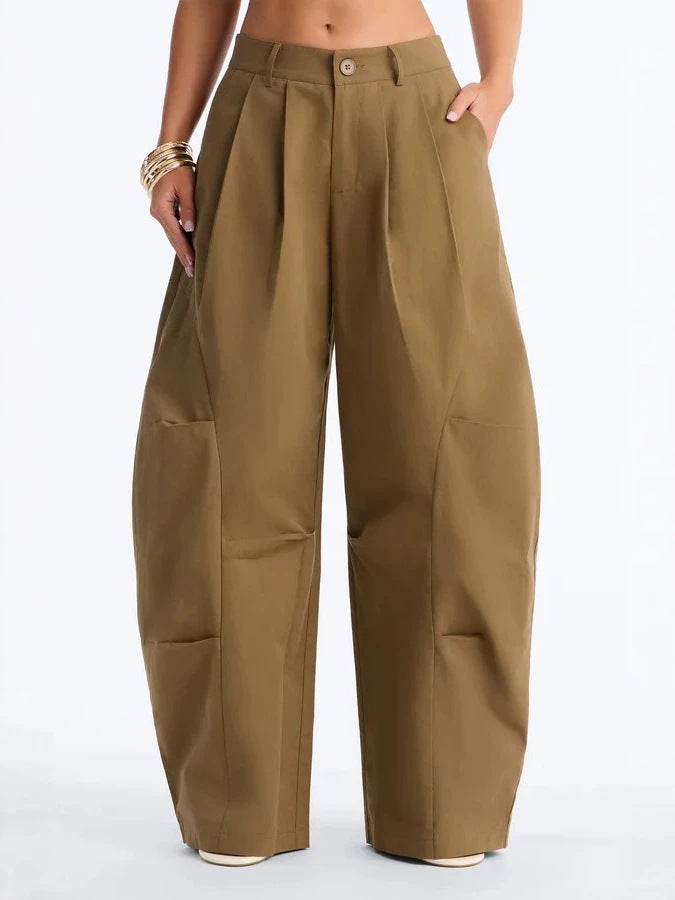 Solid Color Wide Leg Pants SH 391660