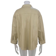 PU Leather Lapel Shirt Coat GPBY 1441