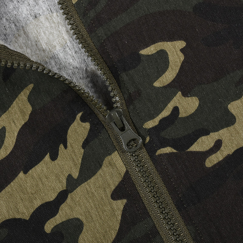 Camouflage Zipper Long Sleeve Stand Up Jacket GNZD 9527TD