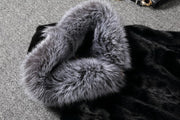 Plus Size White Rabbit Fur Hooded Coat HHMY XF %E8%85%B0%E5%B8%A6%E8%B1%B9%E7%BA%B9%E8%B6%85%E9%95%BF