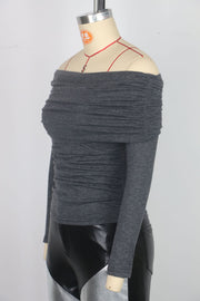 Sexy Solid Color Off Shoulder Tops GWDS 240901