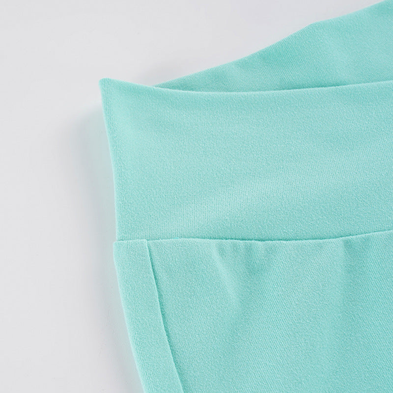 Solid Color Wide Leg Knits Pants GPKJ MR50455