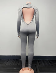 Long Sleeve Solid Color Tight Jumpsuit GQNF Y00252QC