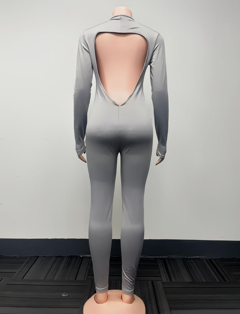 Long Sleeve Solid Color Tight Jumpsuit GQNF Y00252QC