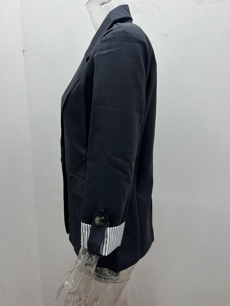 Plus Size Solid Color Casual Blazer Coats GYWO 9907