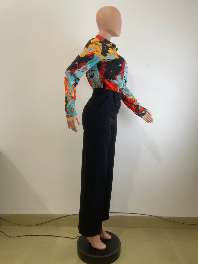 Casual Print Long Sleeve Shirt QODY Y6051