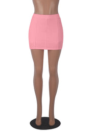 Solid Color Slim Sexy Mini Skirt MZ 2878