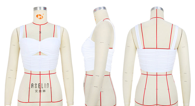 Fashion Ruched Slim Sling Top ASL 6636