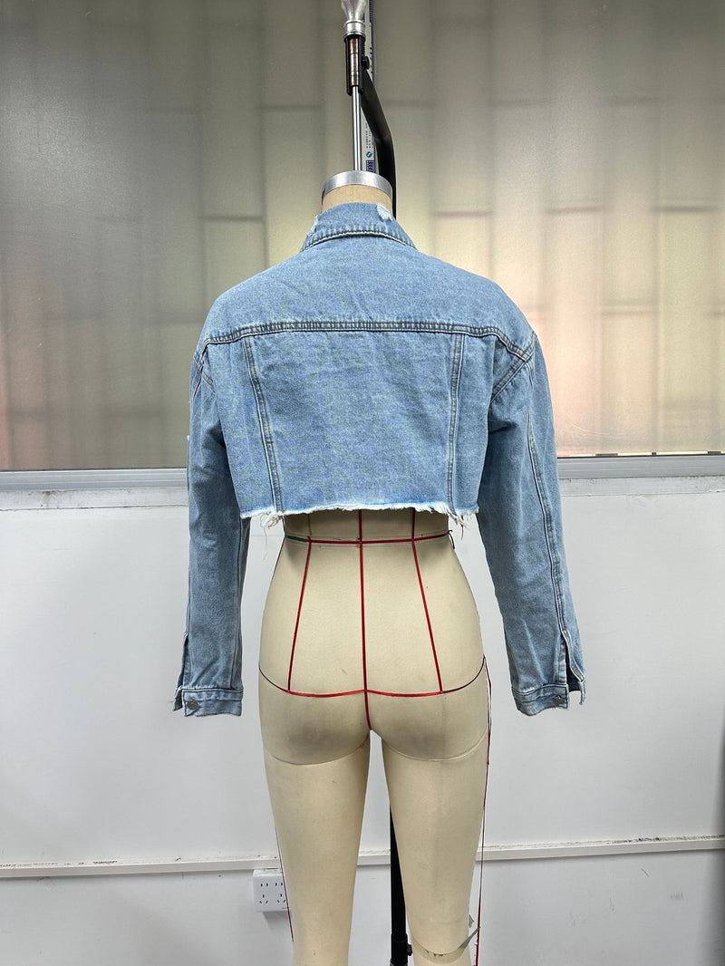 Fashion Long Sleeve Denim Short Coats GYXN 10022