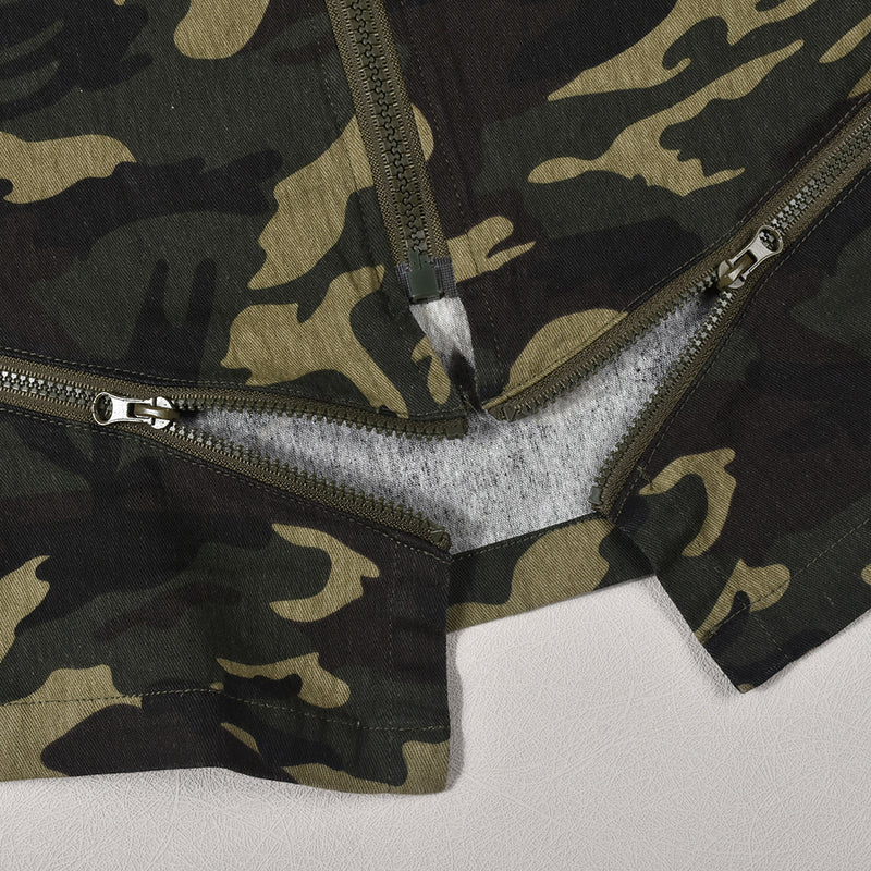 Camouflage Zipper Long Sleeve Stand Up Jacket GNZD 9527TD