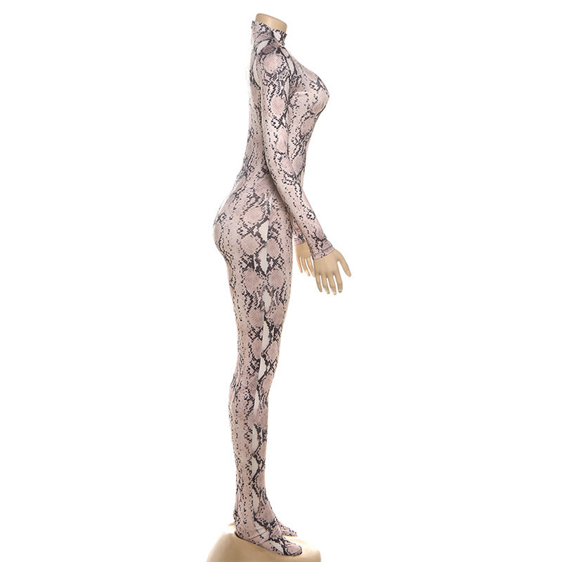 Fashion Print Long Sleeve Jumpsuit XEF K25Q82561