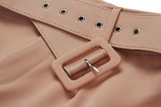 High Waist Belt Solid Suit Pants GATE P01A