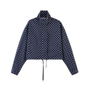 Polka Dot Print Long Sleeve Zipper Coats GYZS BB058