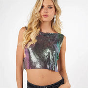 Sleeveless Sequin T Shirt GZYY J24338
