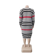 Plus Size Stripe Knits Long Coats QYXZ 9100