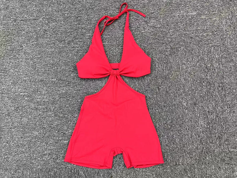Sexy Halterneck Hollow Out Romper GQSA VC12